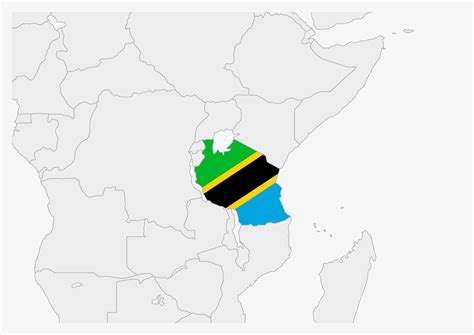 Tanzania map highlighted in Tanzania flag colors 12857640 Vector Art at Vecteezy