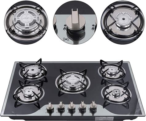 WUZSTAR 5 Burners Gas Hobs Built-in Kitchen Cooker Stove Cooktop LPG/NG Gas Black - Walmart.com