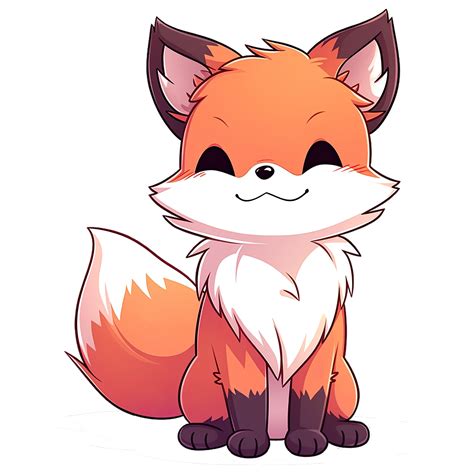 Cute Chibi Fox Clipart AI Generative 33494331 PNG