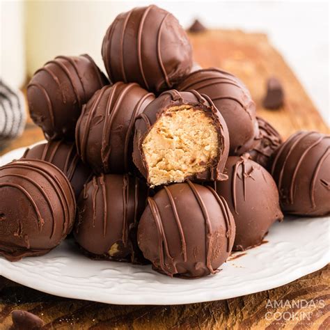 Chocolate Peanut Butter Balls - Amanda's Cookin' - No Bake Desserts