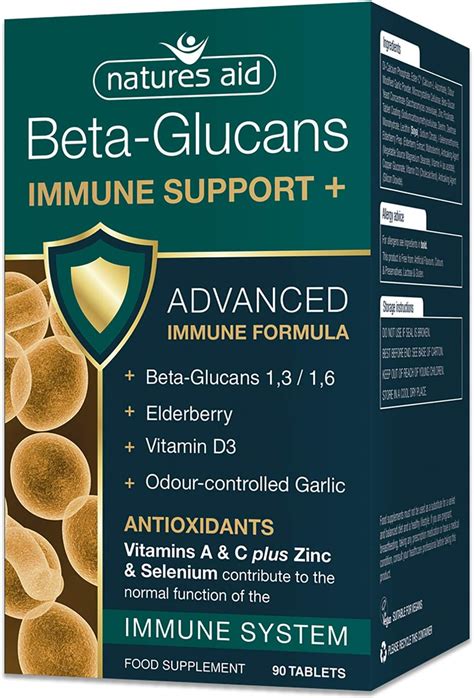 Natures Aid Beta-Glucans Immune Support + 90 Tablets (Award-winning Formula, with Beta Glucans ...