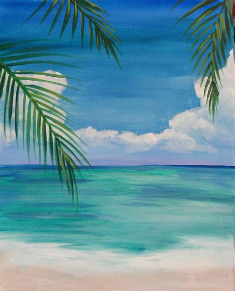 Image result for easy beach paintings for beginners | painting in | Beach art painting ...