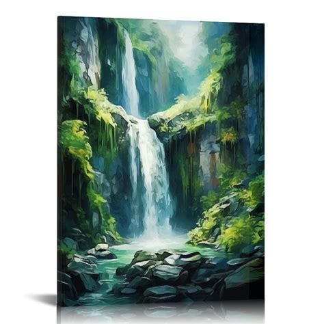 PIKWEEK Autumn Forest Modern Wrapped Canvas Prints Artwork Landscape ...