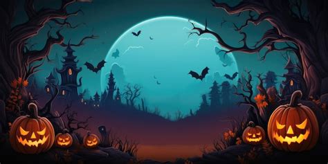 Premium AI Image | A Halloween Scene With Pumpkins And Bats Pumpkins ...