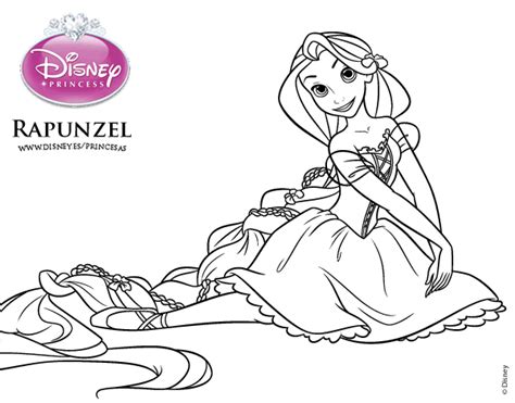 Dibujo de Enredados - Rapunzel para Colorear | Sirena para colorear, Dibujos, Princesa para pintar