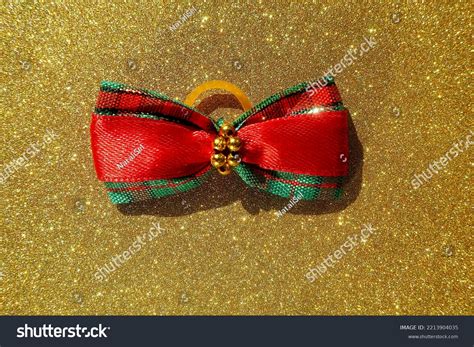 Christmas Red Green Bow Lies On Stock Photo 2213904035 | Shutterstock