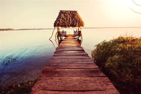 Sunset Scene Lake Peten Itza Guatemala Central America Stock Photo by ...