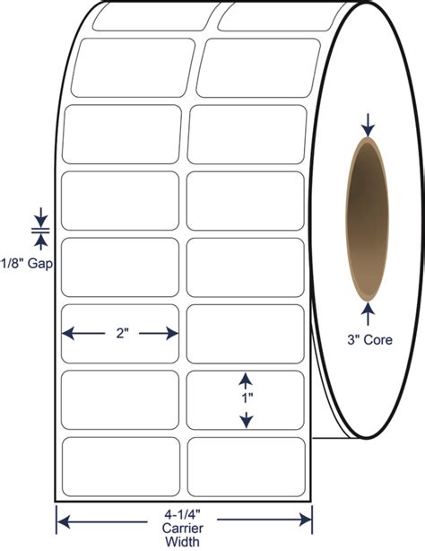 2" x 1" Thermal Transfer Labels - Continental Datalabel