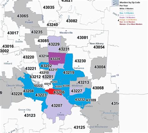 Franklin County Ohio Zip Code Map – Map Vector