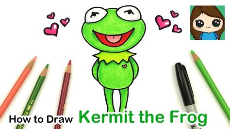 How to Draw a Cute Frog Easy | Kermit from Muppet Show - YouTube