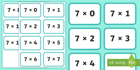 Seven Times Tables Flashcards (teacher made) - Twinkl