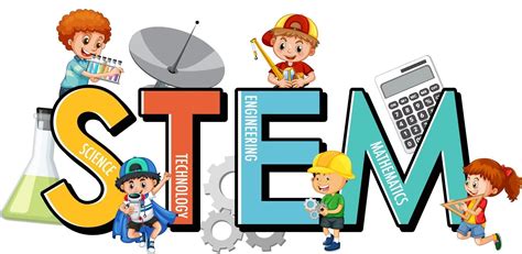 STEM education logo with many children cartoon character 2732385 Vector Art at Vecteezy