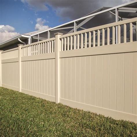 Freedom Portsmouth 6-ft H x 8-ft W Sand Vinyl Fence Panel in the Vinyl ...