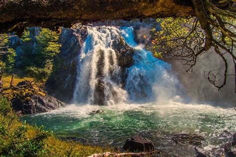 Wallpaper : trees, landscape, forest, waterfall, rock, nature, grass, river, national park ...