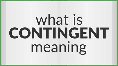 Contingent | meaning of Contingent - YouTube