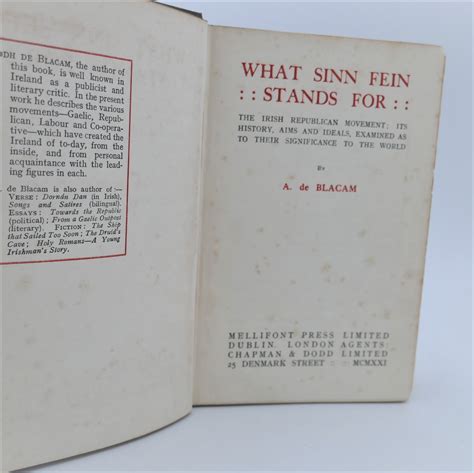 What Sinn Fein Stands For (1921) - Ulysses Rare Books