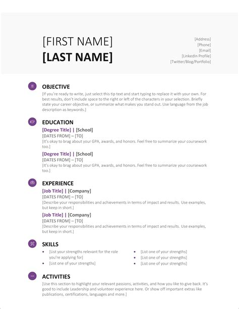 Free Downloadable Resume Templates For Word