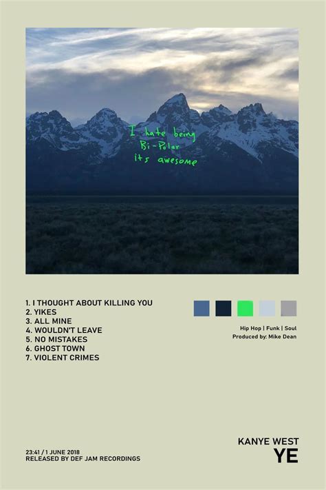 Ye Kanye West Album Cover Poster in 2022 | Kanye west albums, Kanye ...