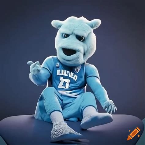 Unc asheville's mascot lying on a heart-shaped bed on Craiyon