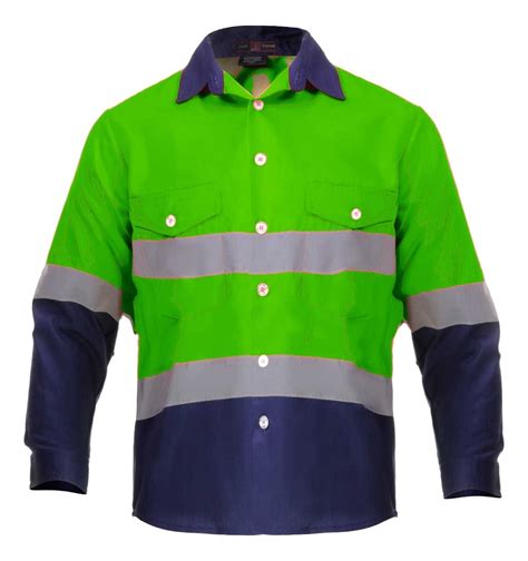 T-Shirts New Mens Hi Vis Long Sleeve High Visibility Grey Collared Work ...