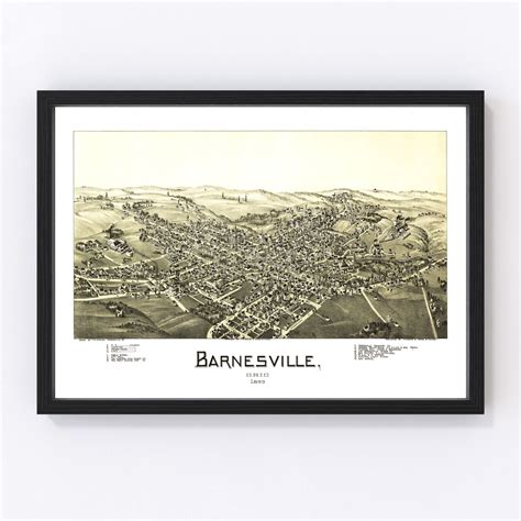 Vintage Map of Barnesville, Ohio 1899 by Ted's Vintage Art