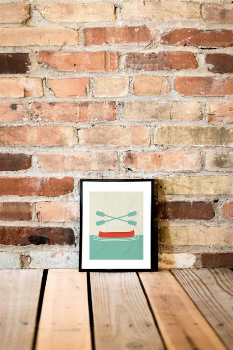 Retro Canoe Print | Etsy