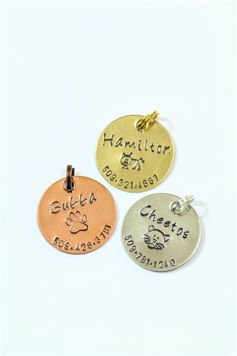 Cat ID Tag Personalized Pet Tag Custom Tags by DistinctlyIvy