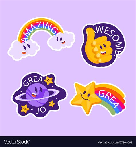 Set good job and great job stickers Royalty Free Vector