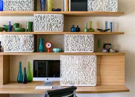 K-G home office desk with 3D printed doors by Normal Projects