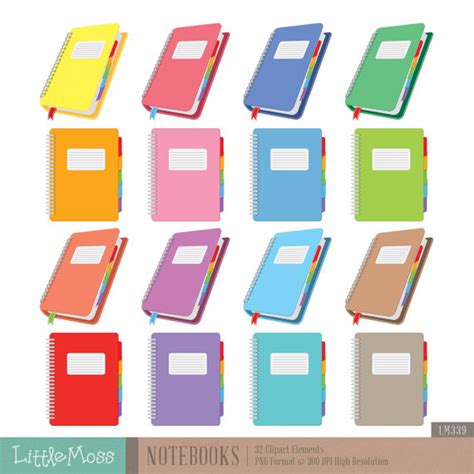 Notebooks Digital Clipart | Clip art, Digital, Craft projects