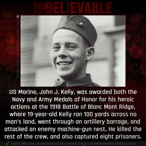 US Marine, John J. Kelly, was awarded both the Navy and Army Medals of ...