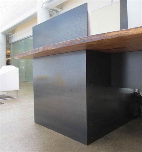 Custom Made Metal – Modern / Industrial Plate Steel Reception Desk With ...