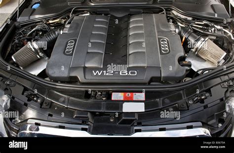 detail of a motor of an audi W12 6.0 at Zagreb Auto Show in Croatia from 28.3.2008 - 06. 04 ...