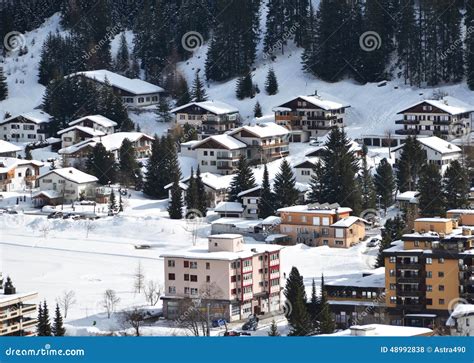 Winter view of Davos stock photo. Image of cold, estate - 48992838