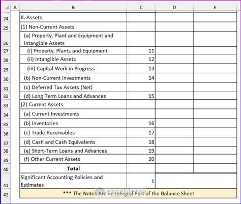 Revised Schedule 3 Balance Sheet Format in Excel with Formula