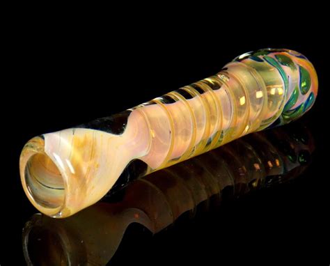 Gold fumed color changing glass chillum pipe – VisceralAntagonisM