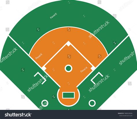 Baseball Field Aerial View Icon Flat Stock Vector (Royalty Free ...