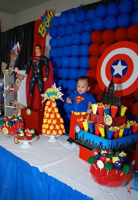 Pin by Manuelitha Colorado on cumpleaños un añito | Superman birthday party decorations ...