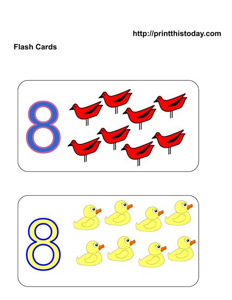 Free Kindergarten Math Worksheets (Number Eight, 8)