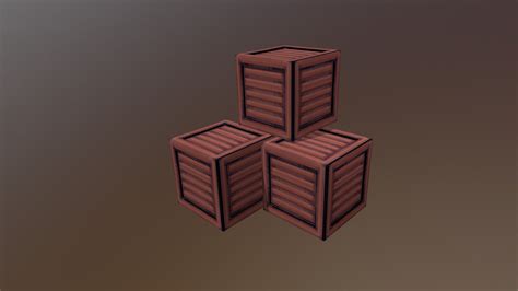 LowPoly Pixelart Wooden Box - Download Free 3D model by endrit [e89a229] - Sketchfab