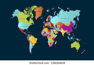Color World Map Vector Stock Vector (Royalty Free) 1316102957