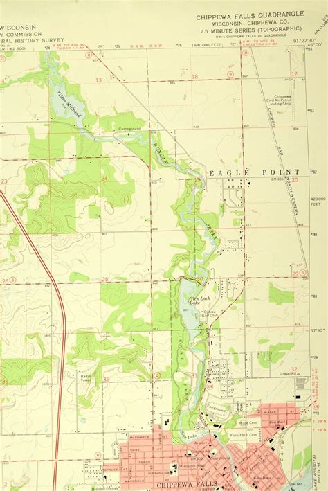 Chippewa Falls Map Chippewa County Wisconsin LARGE Topographic - Etsy