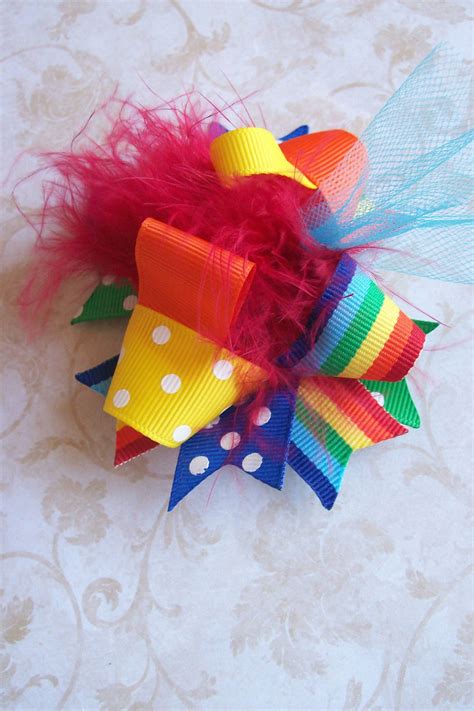 Rainbow Hair Bow Colorful Hair Ribbon Custom Baby Hairbow | Etsy