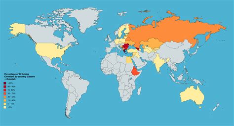 [OC] Map of Orthodox Christianity as percentage of the population ...