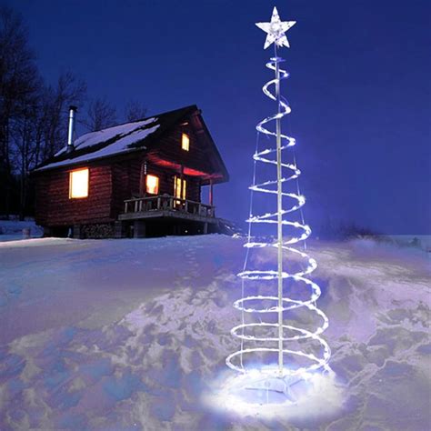 GC Global Direct 6ft/5ft Clear LED Lighted Spiral Christmas Tree Color ...