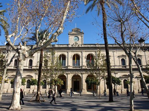 Principal façade of the Seville City Hall (Ayuntamiento de Sevilla) to ...