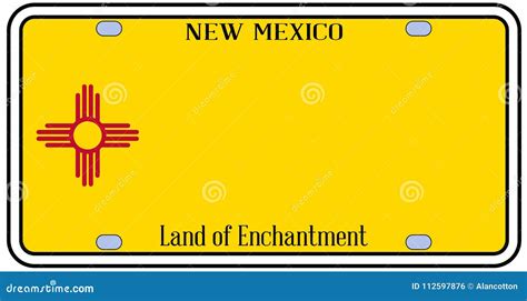 New Mexico State License Plate Stock Vector - Illustration of isolated ...