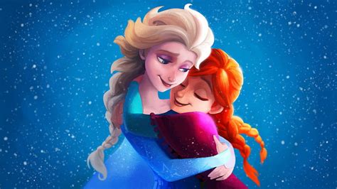 HD wallpaper: Frozen, cute, sisters, hug, cartoon | Wallpaper Flare