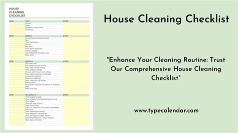 Free Printable House Cleaning Checklist Templates [PDF, Excel, Word]