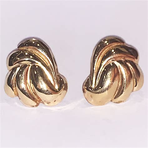 Large Vintage Pair of 9ct Gold Scroll earrings (on Hold) - Artedeco ...